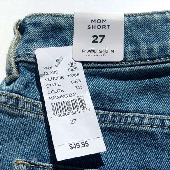 PacSun Raining Daisy Denim Jean Mom Shorts Size 22 - Picture 12 of 16